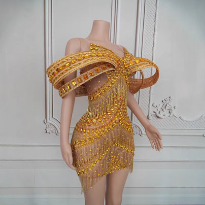 EXTRAVAGANZA GOLD DRESS