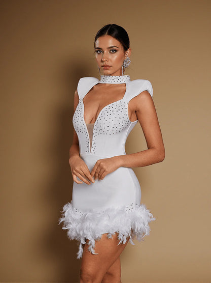 ARI FEATHER MINI DRESS